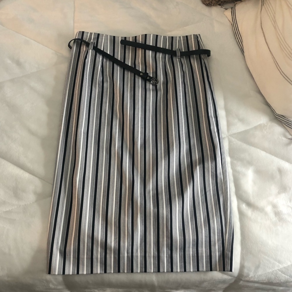 Striped MIDI Skirt